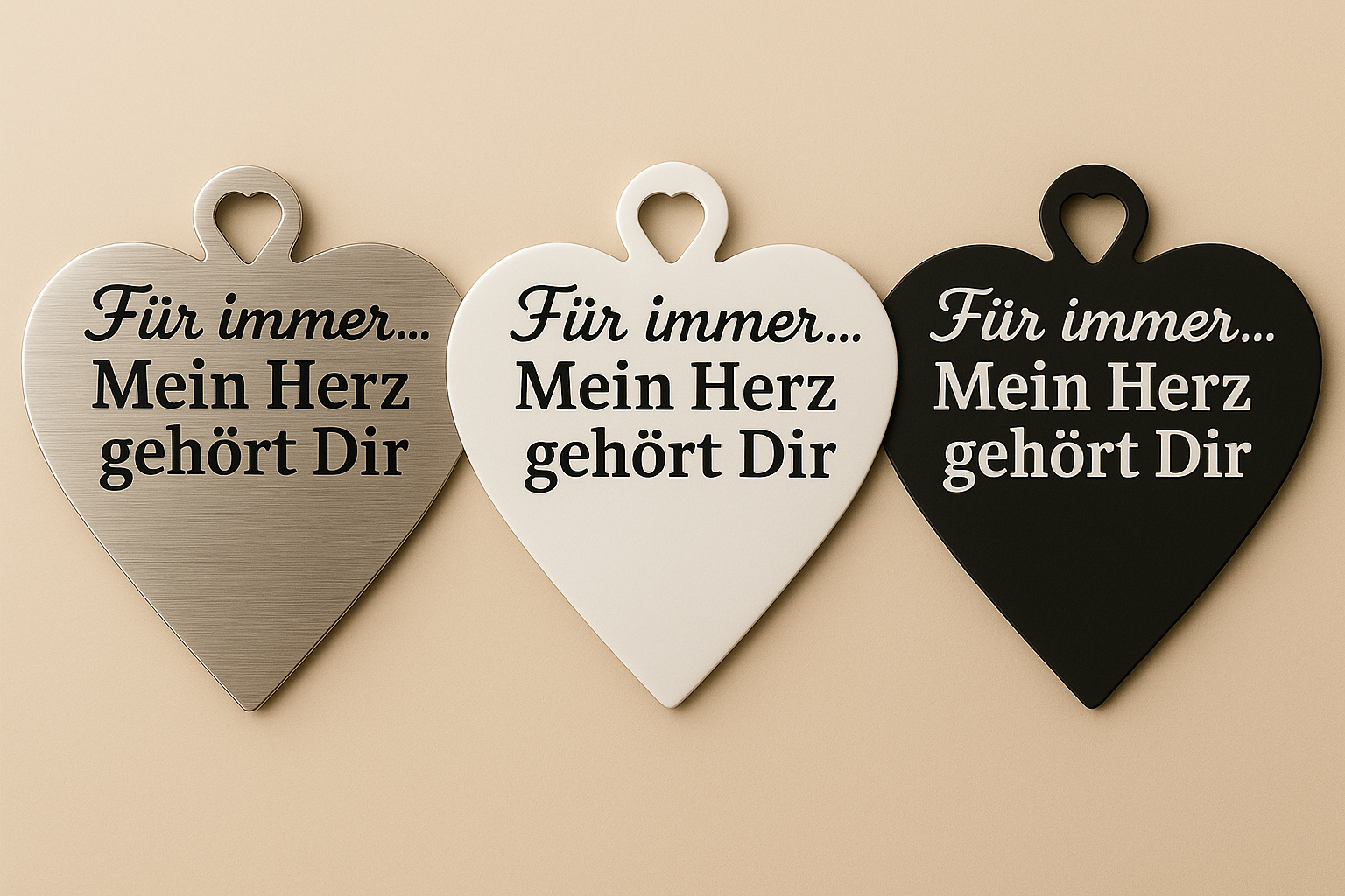 Farbvarianten der Herzanhänger